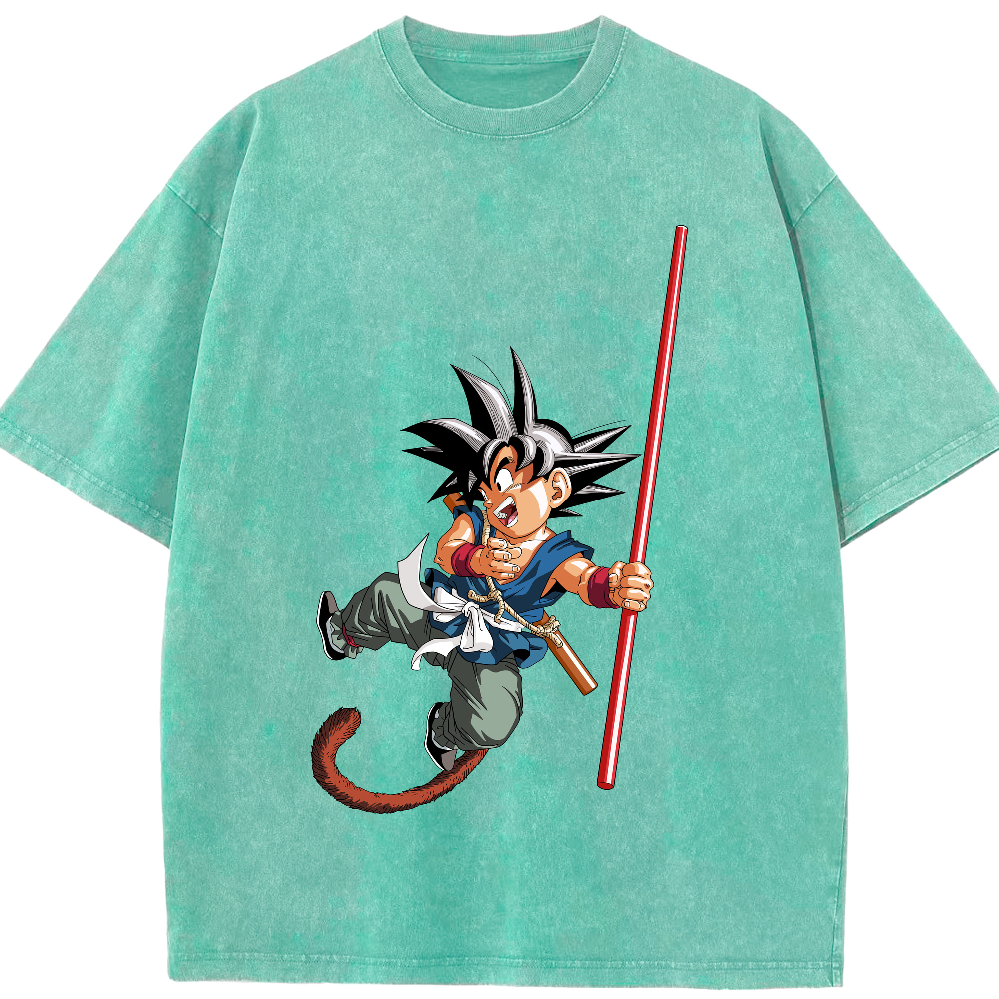 ドラゴンボール 孫悟空（そん ごくう）Son Goku カカロット DRAGON BALL Kakarotto 綿100% ヴィンテージ風 半袖Tシャツ（フロントプリント）